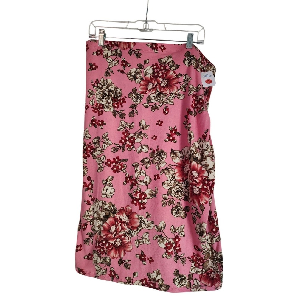 Blush NWT Womens 1X Pencil Skirt Pink Floral Stretch Boho Hippie Cottagecore